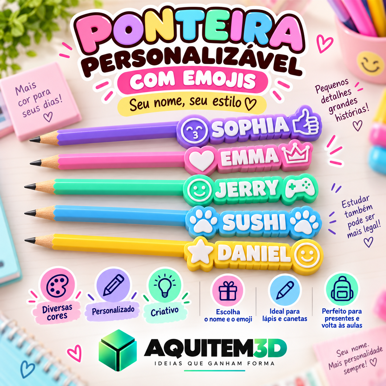 Ponteira Personalizável com Emogis